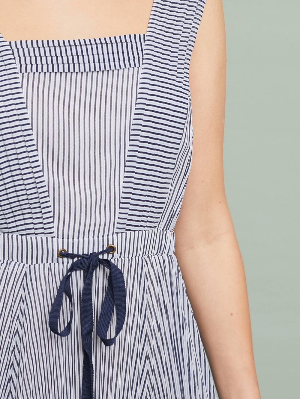 MAEVE Anthropologie Darcy Striped Dress Maxi Dress with Tie Waist